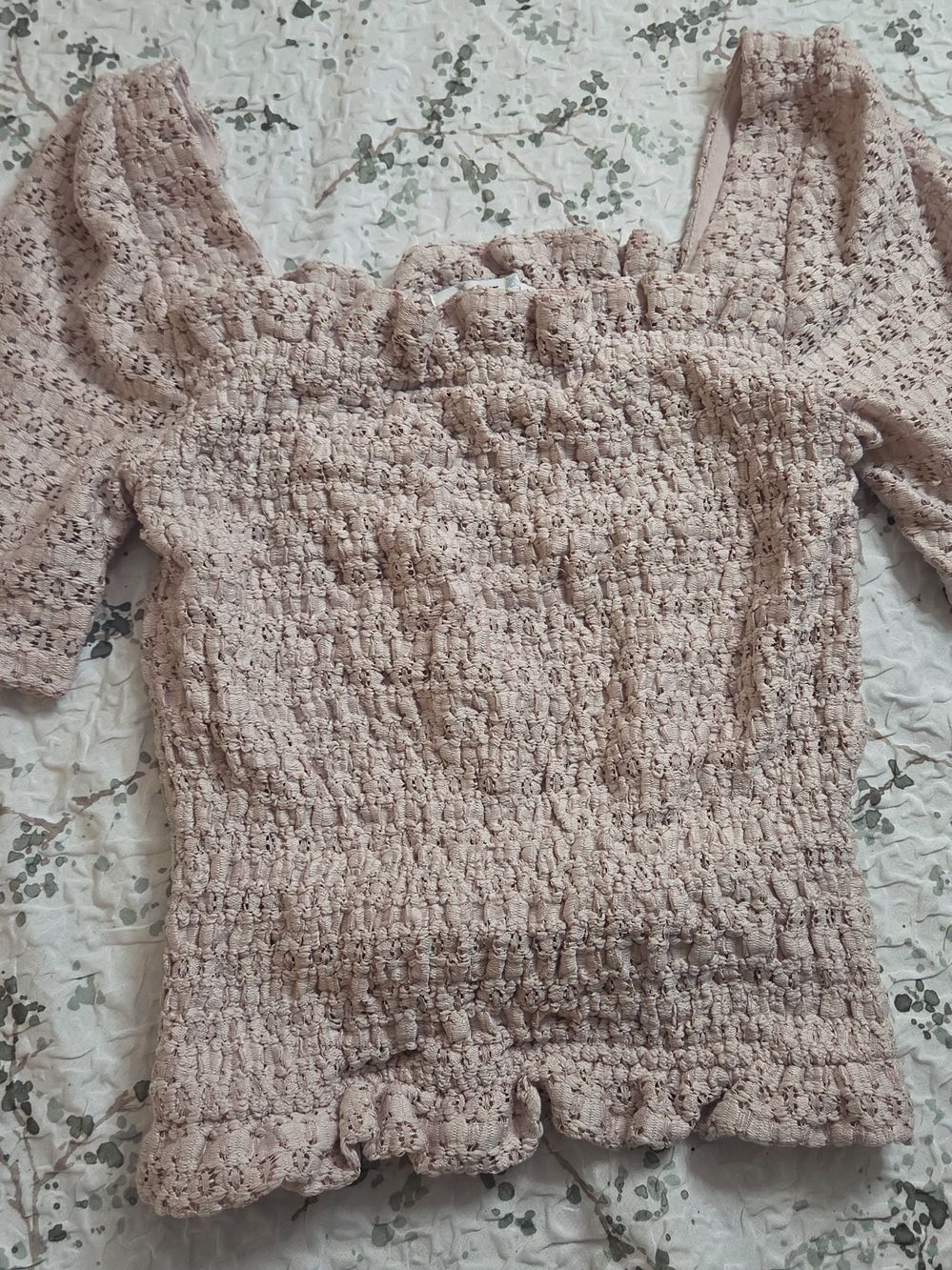 Women’s Smocked Puff Sleeve Top - Blush